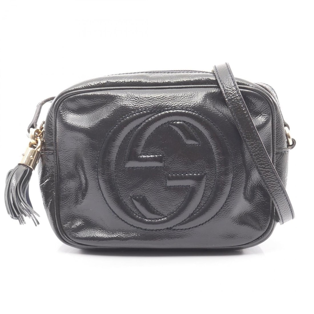 Gucci Soho Disco Bag with Interlocking G, Patent Leather Shoulder Bag, Navy, Women's, 308364: --- Catalog ---Category: SizeSize (HxWxD): 15cm x 20cm x 7cm / 5.9'' x 7.87'' x 2.75''Category: DesignType: Shoulder bagColor: NavyGender: WomenMaterial: Patent leather Category: GeneralMPN: 308364Bra