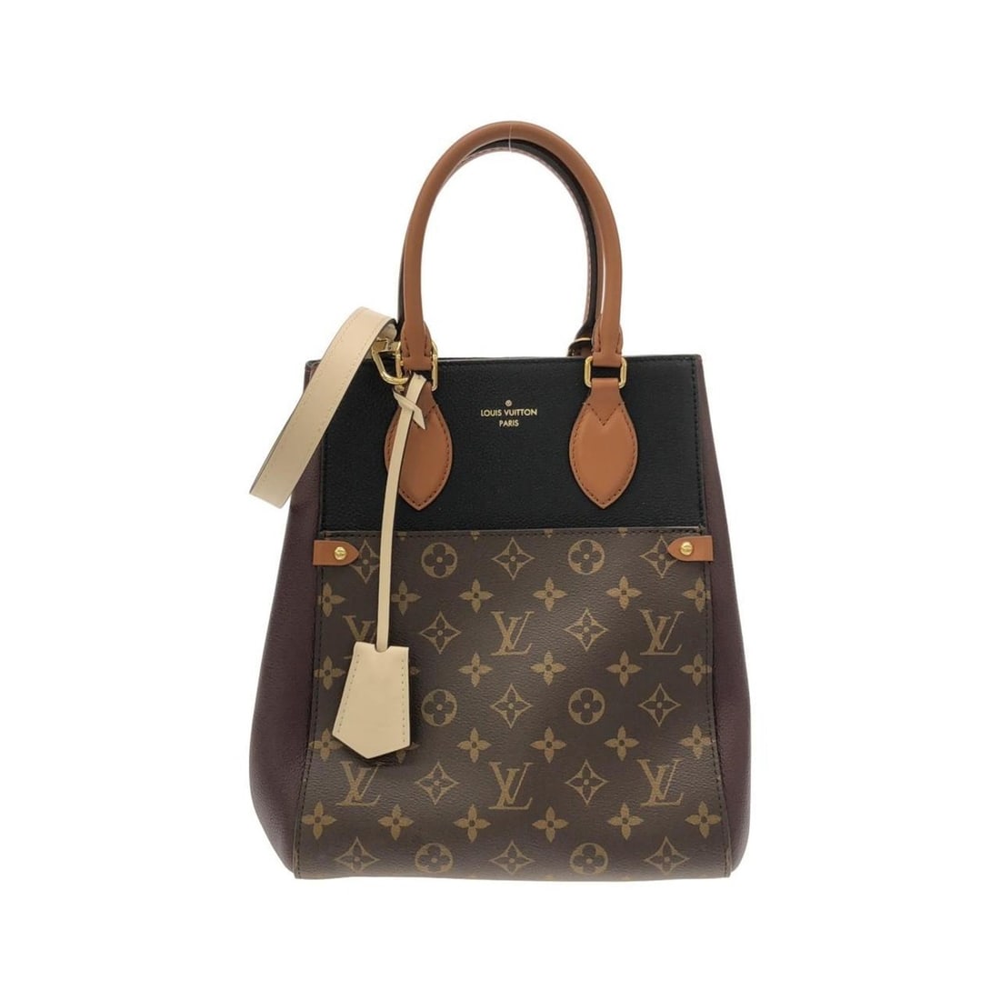 Louis Vuitton Monogram Fold Tote MM M45409 Handbag: --- Catalog ---Category: SizeSize (HxWxD): 27.5cm x 25.5cm x 16cm / 10.82'' x 10.03'' x 6.29''Category: DesignType: HandbagColor: Black, Brown, Noir, WineGender: Women,MenMaterial: Coated canvas , Lea