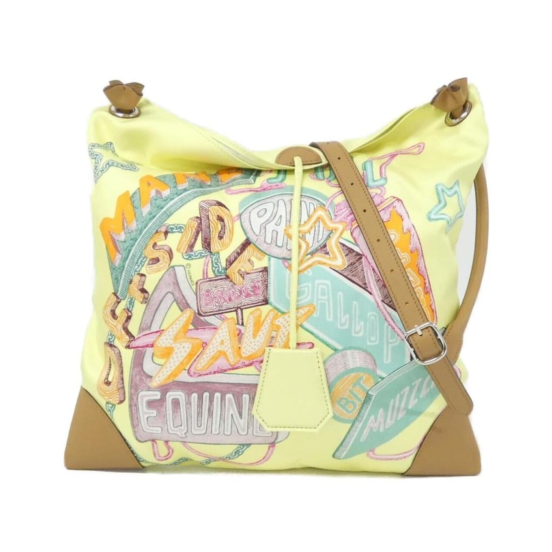 Hermes Hermès Chevalscope Neon Silky City PM Shoulder Bag 084535CK: --- Catalog ---Category: SizeSize (HxWxD): 34cm x 33cm x 2cm / 13.38'' x 12.99'' x 0.78''Category: DesignType: Shoulder bagColor: JauneGender: WomenMaterial: Silk , Swift leather Category: GeneralBran