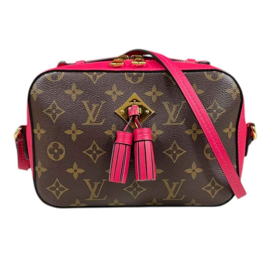 Pre-owned Louis Vuitton Saintonge Monogram Shoulder Bag in Canvas M43557, Brown, Women's: --- Catalog ---Category: SizeWeight: 340g / 11.99oz.Size (HxWxD): 14.5cm x 21.5cm x 7cm / 5.7'' x 8.46'' x 2.75''Strap Length: 130cm / 51.18''Handle Length: 12cm / 4.72''Category: DesignType: Shoulder