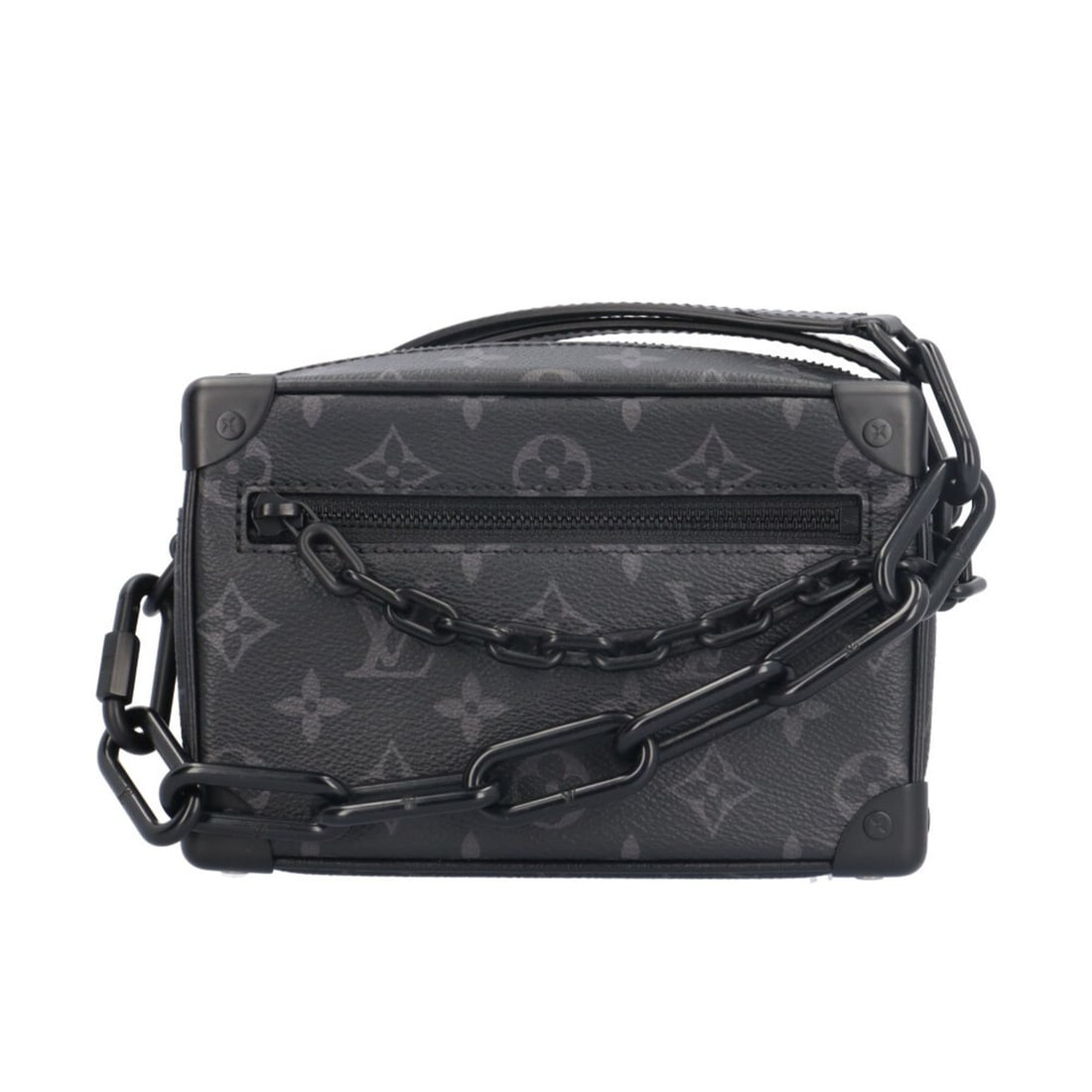 Pre-owned Louis Vuitton Mini Soft Trunk Monogram Eclipse Shoulder Bag, M44735, Black, Men's: --- Catalog ---Category: SizeWeight: 500g / 1.1lb.Size (HxWxD): 12cm x 18cm x 8cm / 4.72'' x 7.08'' x 3.14''Strap Length: 123cm / 48.42''Category: DesignType: Shoulder bagColor: Black, Gray, Monogram