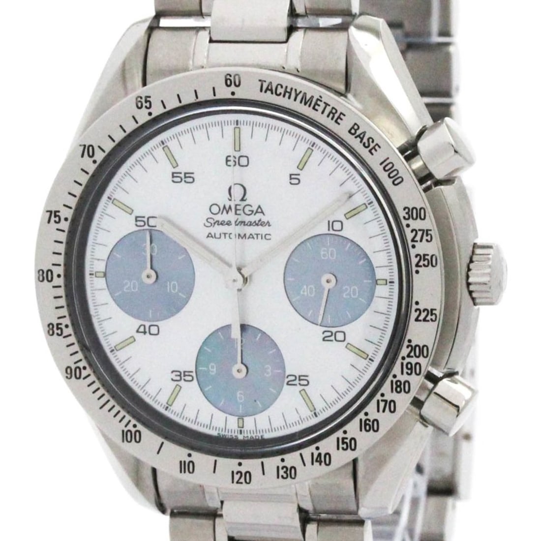 OMEGA Speedmaster MOP Dial LTD Edition in Japan Watch 3502.74 Polished: --- Catalog ---Category: SizeCase Diameter: 39mm / 1.54''Category: DesignType: WristwatchStyle: SportGender: MenColor (Dial): White shellMaterial (Band): Stainless steelMaterial (Case): Stainless stee