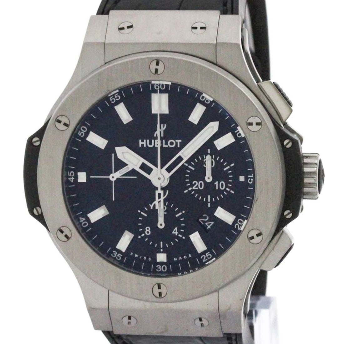 HUBLOT Big Bang Stainless Steel Automatic Mens Watch 301.SX.1170.RX Polished: --- Catalog ---Category: SizeCase Diameter: 44mm / 1.73''Category: DesignType: WristwatchStyle: SportGender: MenColor (Dial): BlackMaterial (Band): LeatherMaterial (Case): Stainless steelCategory: Gen