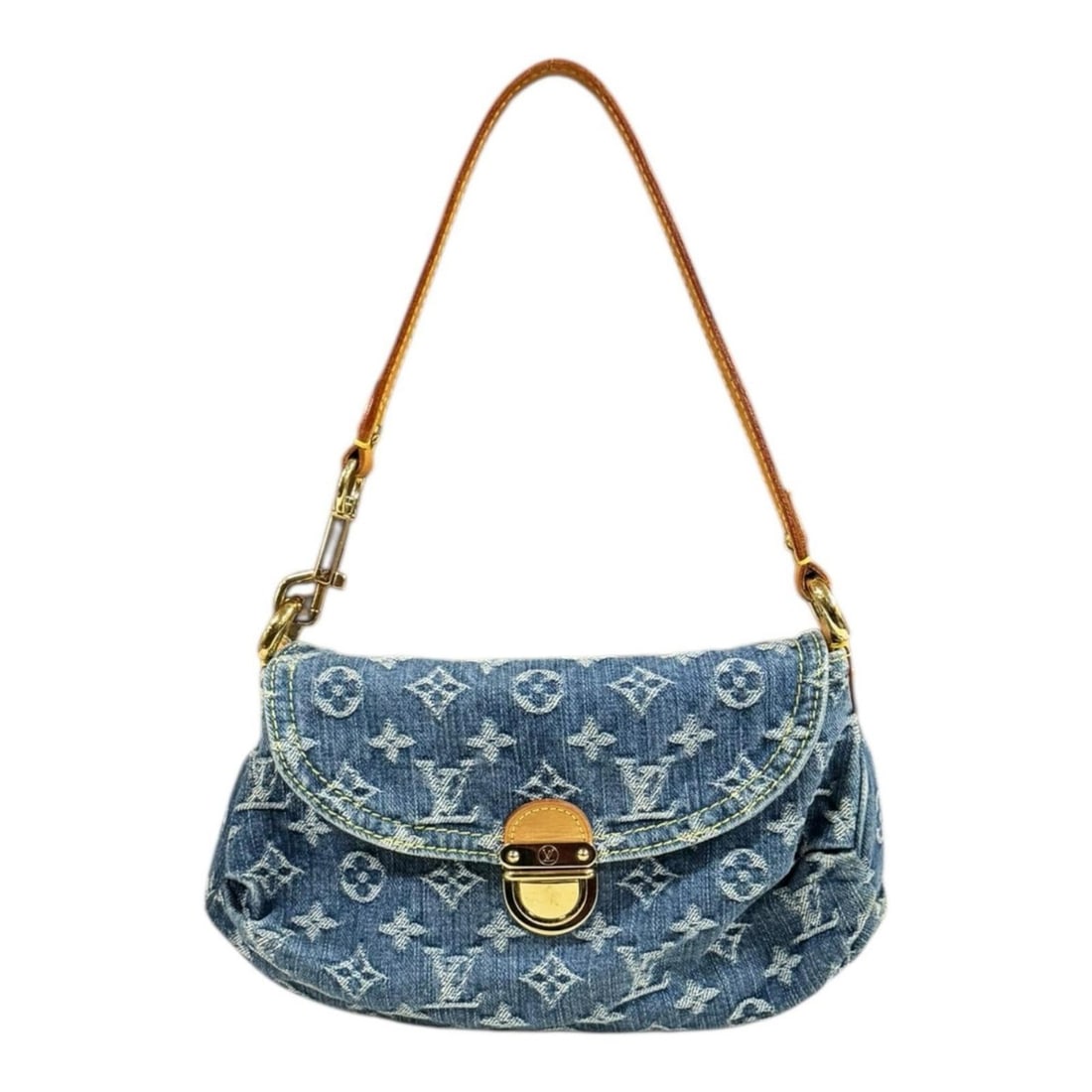Pre-owned Louis Vuitton Mini Pretty Monogram Denim Handbag, M95050, Blue, Women's: --- Catalog ---Category: SizeSize (HxWxD): 15cm x 26cm x 5cm / 5.9'' x 10.23'' x 1.96''Category: DesignType: HandbagColor: BlueGender: WomenMaterial: Monogram Denim Category: GeneralMPN: M95050Brand: