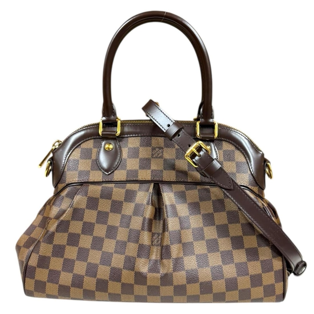 Pre-owned Louis Vuitton Trevi PM Damier Shoulder Bag in Canvas N51997, Brown, Women's, 3-Way: --- Catalog ---Category: SizeWeight: 1.01kg / 2.22lb.Size (HxWxD): 25cm x 33.5cm x 14cm / 9.84'' x 13.18'' x 5.51''Strap Length: 61cm - 69cm / 24.01'' - 27.16''Handle Length: 38cm / 14.96''Category: D