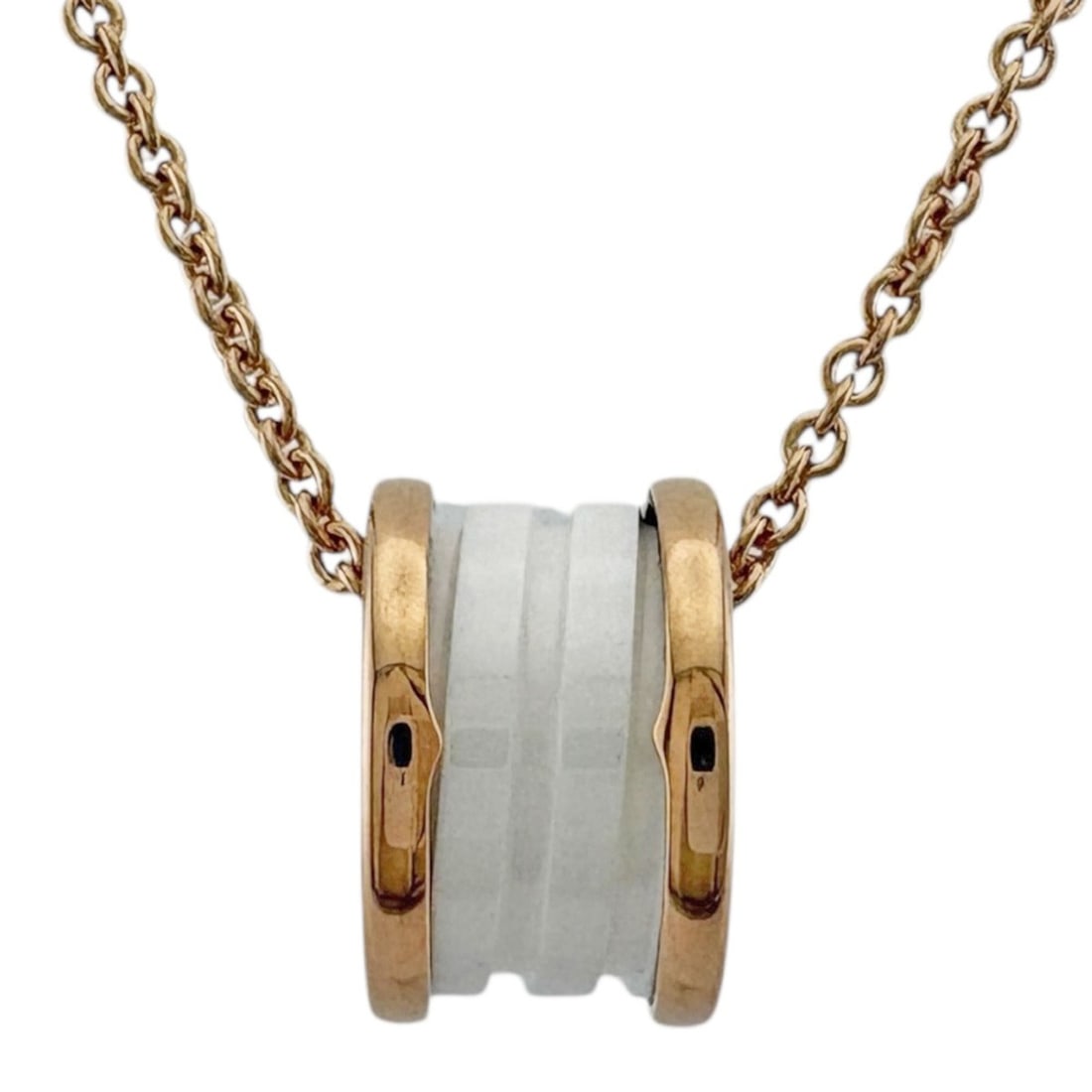 Bvlgari B-zero.1 Necklace, 18k Gold, Women's, Pre-owned: --- Catalog ---Category: SizeWeight: 12.8g / 0.45oz.Pendant Size: 14.5mm x 9mm / 0.57'' x 0.35''Neck Circumference: 45 cm / 17.71''Category: DesignColor: Pink, WhiteMetal: GoldGender: WomenMaterial: C