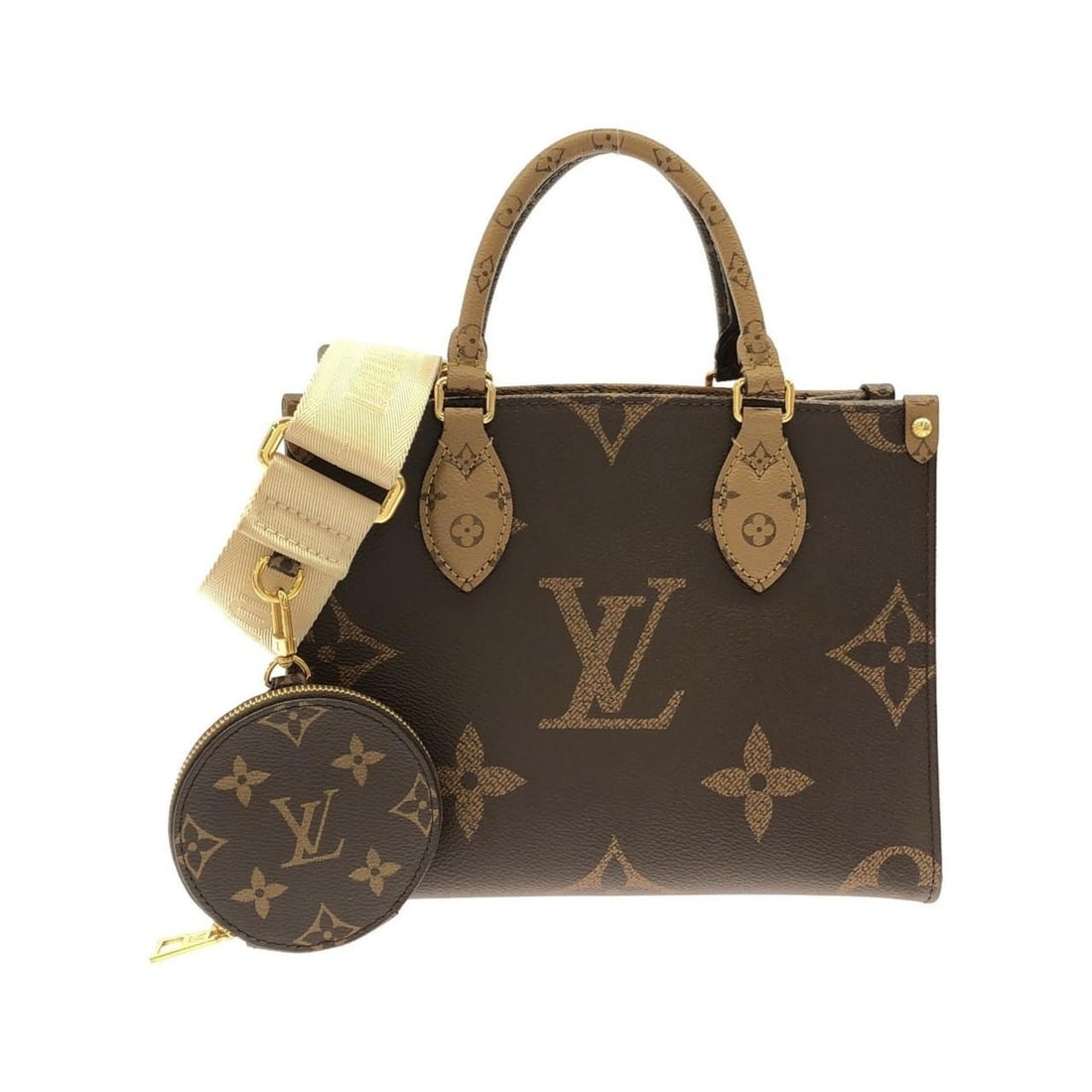 Louis Vuitton Monogram Giant On-the-Go PM M46373 Handbag: --- Catalog ---Category: SizeSize (HxWxD): 24cm x 19.5cm x 10.5cm / 9.44'' x 7.67'' x 4.13''Category: DesignType: HandbagColor: MarronGender: Men,WomenMaterial: Coated canvas Hardware Color: GoldCateg