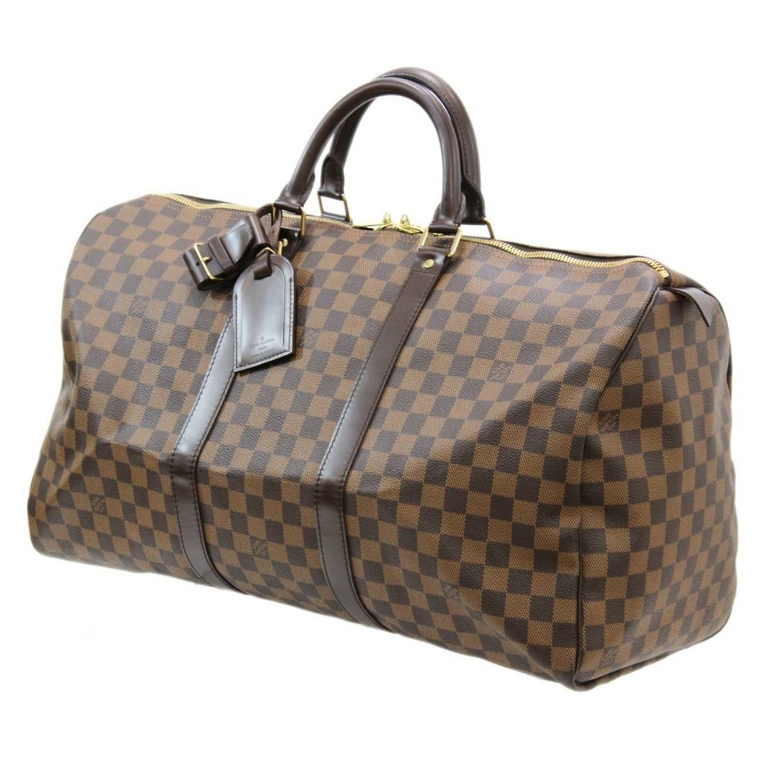 LOUIS VUITTON Louis Vuitton Keepall 50 Boston Bag Damier MB0026: --- Catalog ---Category: SizeSize (HxWxD): 28cm x 50cm x 23cm / 11.02'' x 19.68'' x 9.05''Category: DesignType: Boston bagColor: EbeneGender: Men,WomenClosure: ZipperCategory: GeneralLine: DamierBrand