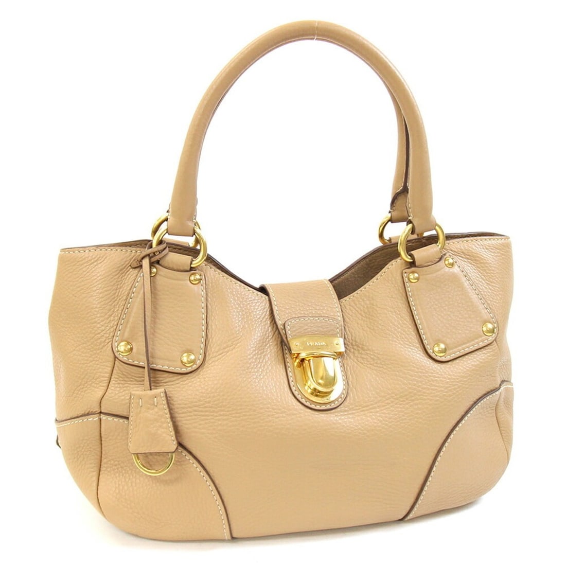 Prada Tote Bag BR4627 Beige Leather Handbag Shoulder for Women PRADA: --- Catalog ---Category: SizeSize (HxWxD): 19cm x 44cm x 13cm / 7.48'' x 17.32'' x 5.11''Category: DesignType: Handbag, Tote bagColor: BeigeGender: WomenMaterial: Leather Category: GeneralMPN: BR4627B