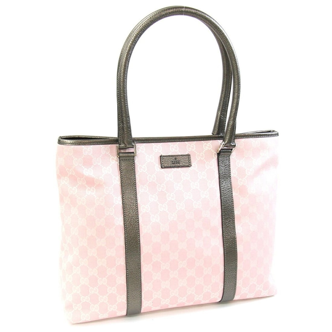 Gucci GG 257304 Tote Bag in Pink Metallic Canvas and Leather Shoulder for Women: --- Catalog ---Category: SizeSize (HxWxD): 31cm x 39cm x 14cm / 12.2'' x 15.35'' x 5.51''Category: DesignType: Tote bagColor: Metallic, PinkGender: WomenMaterial: Canvas , Leather Category: GeneralMPN