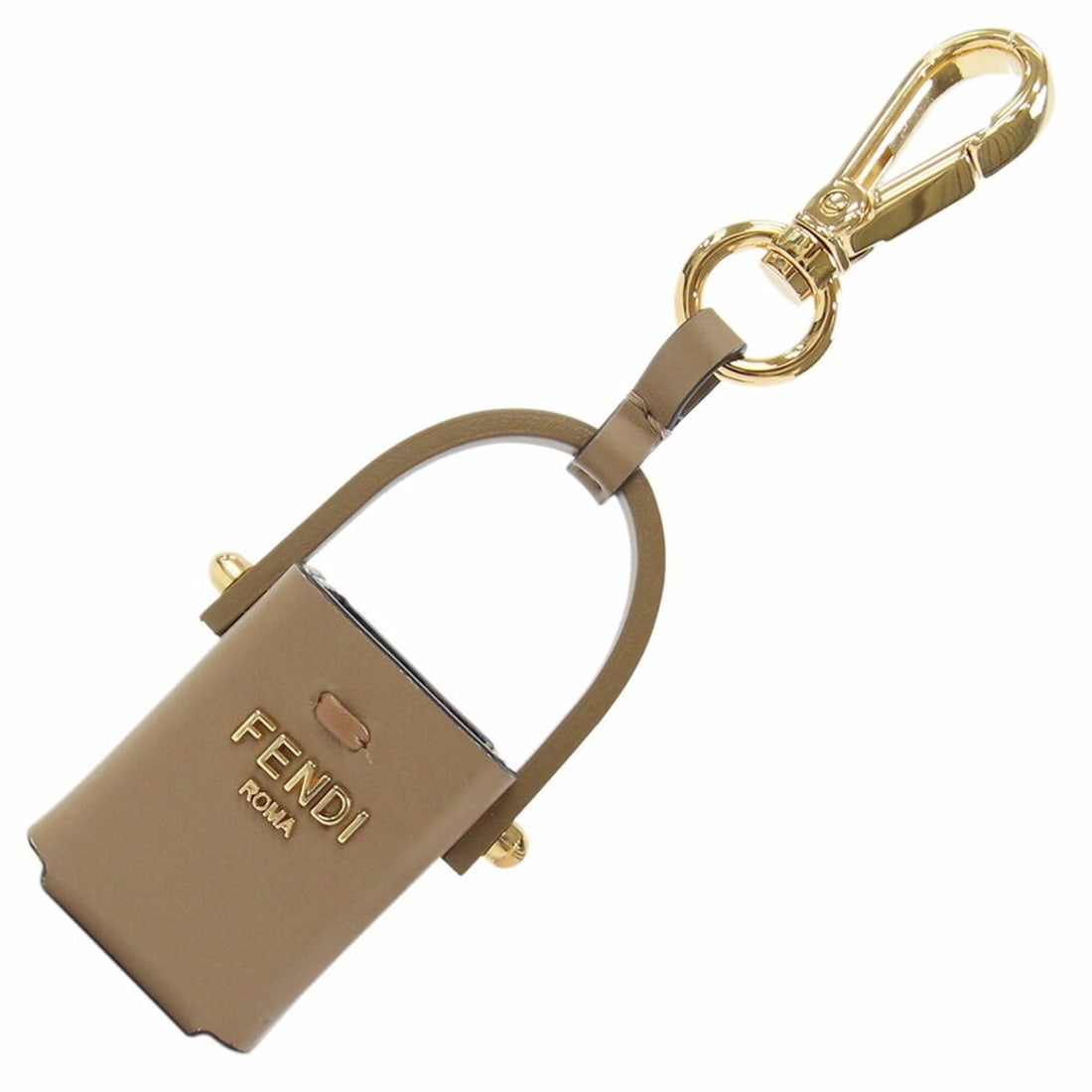 Fendi Miniature Keychain Charm, Light Brown Leather, Key Ring, Bag Square, FENDI: --- Catalog ---Category: SizeSize (HxWxD): 15cm x 5.8cm / 5.9'' x 2.28''Category: DesignType: KeyringColor: Light brownGender: Men,WomenMaterial: LeatherCategory: GeneralBrand: Fendi--- Item List ---S