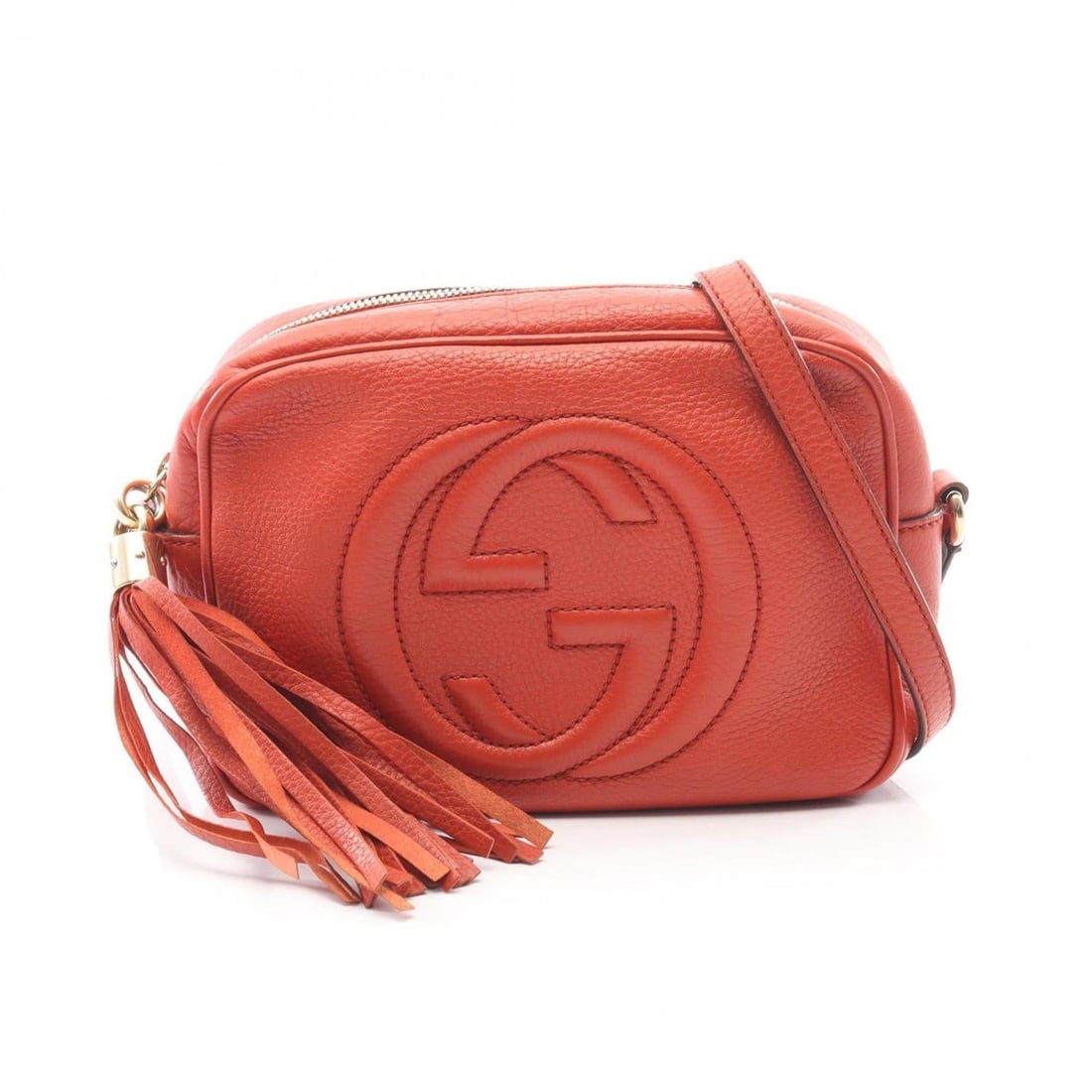 Gucci Soho Disco Bag with Interlocking G Shoulder Bag, Leather, Women's, Red, 308364: --- Catalog ---Category: SizeSize (HxWxD): 15cm x 20cm x 7cm / 5.9'' x 7.87'' x 2.75''Category: DesignType: Shoulder bagColor: Red colorGender: WomenMaterial: Leather Category: GeneralMPN: 308364Brand