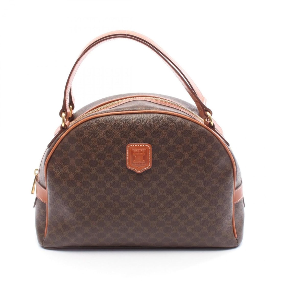 Celine Macadam handbag, coated canvas and leather, brown, for women: --- Catalog ---Category: SizeSize (HxWxD): 20cm x 29cm x 10cm / 7.87'' x 11.41'' x 3.93''Category: DesignType: HandbagColor: BrownGender: WomenMaterial: Coated canvas , Leather Category: GeneralBrand: