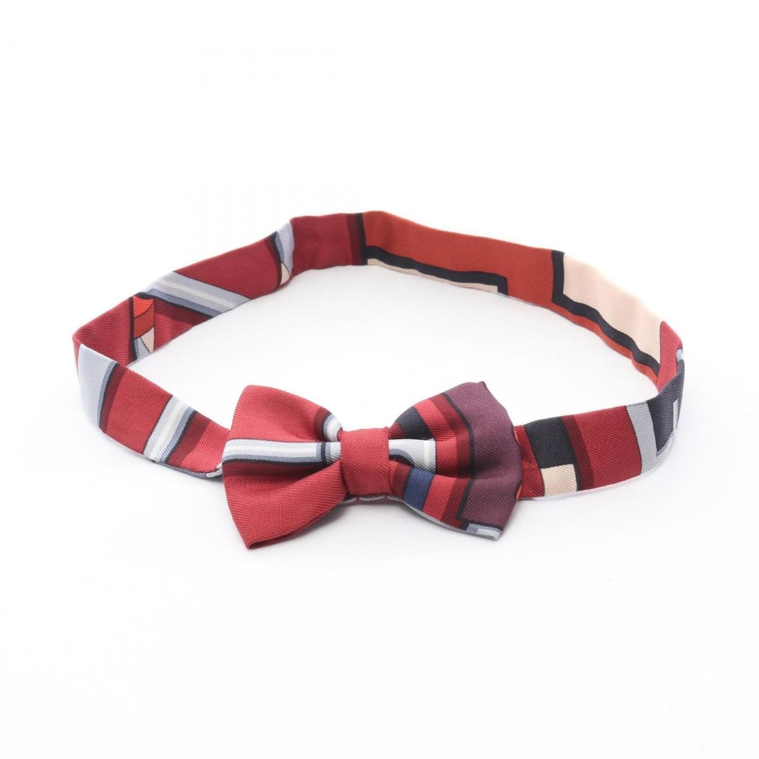 Hermes Hermès Nouveau Papillon tie, silk, men's, burgundy, multicolor: --- Catalog ---Category: DesignType: Bow tieColor: Bordeaux, Multi-colorGender: MenMaterial: Silk Category: GeneralBrand: Hermes--- Item List ---Section: ConditionRanking: Rank A Used - A few traces o