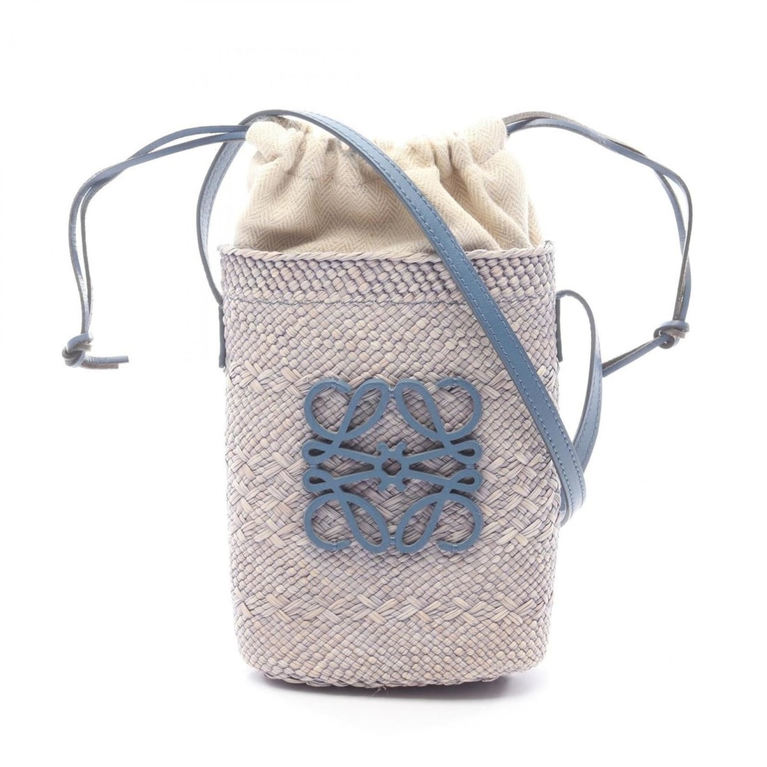 LOEWE Square Pocket Shoulder Bag, Leather and Raffia, Women's, Blue: --- Catalog ---Category: SizeSize (HxWxD): 21cm x 12cm x 5.5cm / 8.26'' x 4.72'' x 2.16''Category: DesignType: Shoulder bagColor: BlueGender: WomenMaterial: Leather , Raffia Category: GeneralBrand: Lo