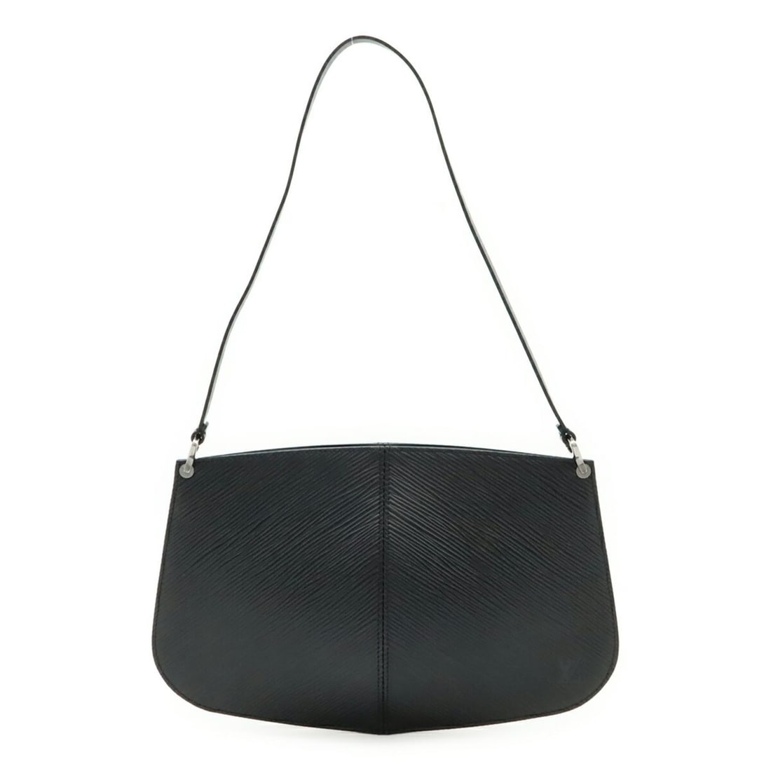 LOUIS VUITTON Epi Leather Pochette Demi Lune Shoulder Bag in Black (M52622): --- Catalog ---Category: SizeWeight: 170g / 5.99oz.Size (HxWxD): 17cm x 26cm / 6.69'' x 10.23''Strap Length: 51cm / 20.07''Category: DesignType: Pochette, Shoulder bagColor: Black, NoirGender: WomenMa