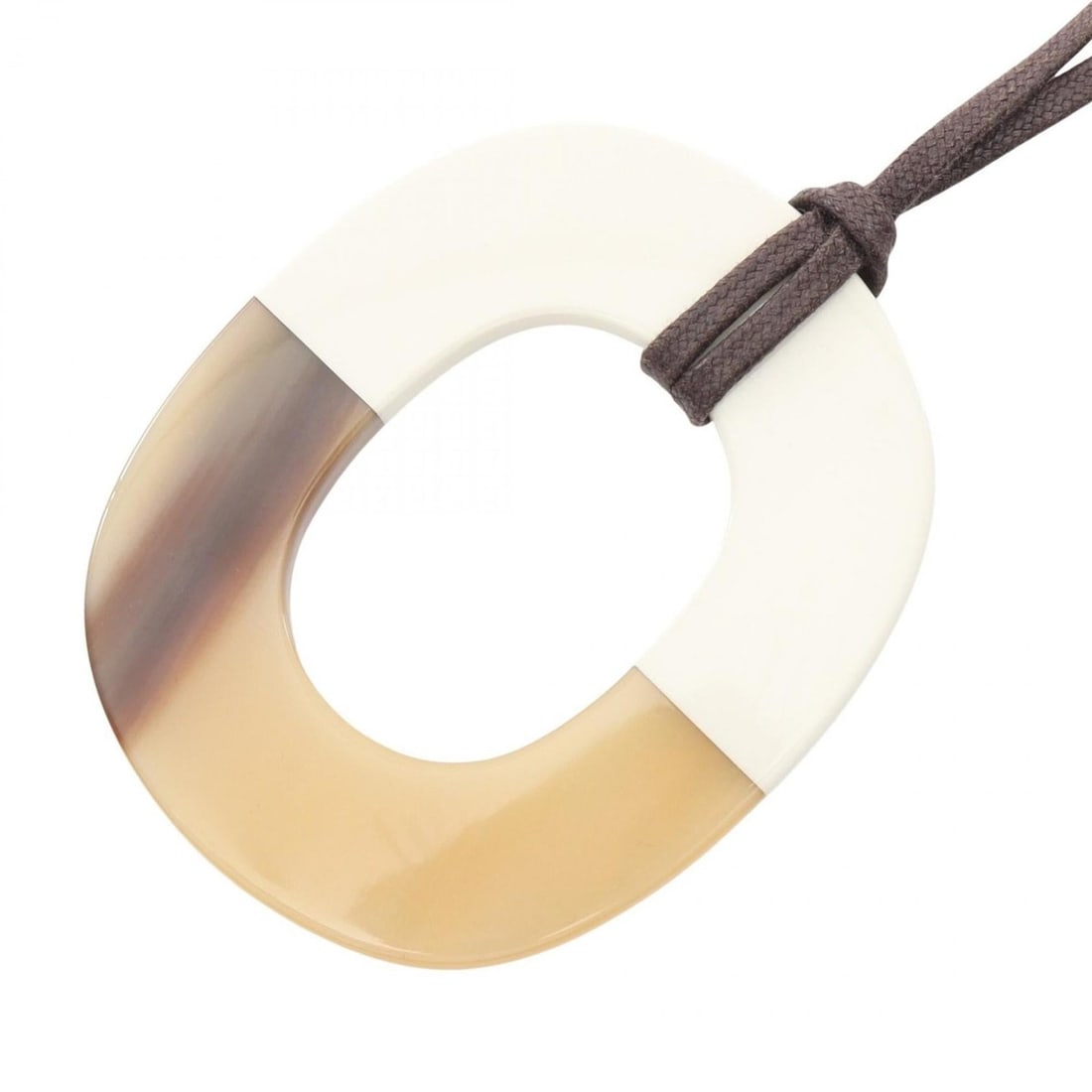 Hermes Hermès Ism Necklace Jewelry Buffalo Horn Lacquer Women's White and Beige: --- Catalog ---Category: SizePendant Size: 70mm x 60mm / 2.75'' x 2.36''Neck Circumference: 37 cm - 78 cm / 14.56'' - 30.7''Category: DesignColor: Beige, WhiteGender: WomenMaterial: Buffalo horn, Lacq