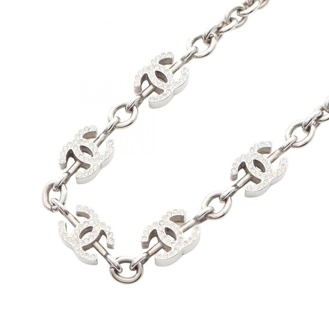 Chanel Coco Mark Choker Accessory, Stainless Steel with Rhinestones, Women's, Silver and Clear: --- Catalog ---Category: SizeNeck Circumference: 36.5 cm / 14.37''Category: DesignColor: Clear, SilverStone: RhinestoneGender: WomenMaterial: Stainless steelNecklace Type: ChokerCategory: GeneralBrand