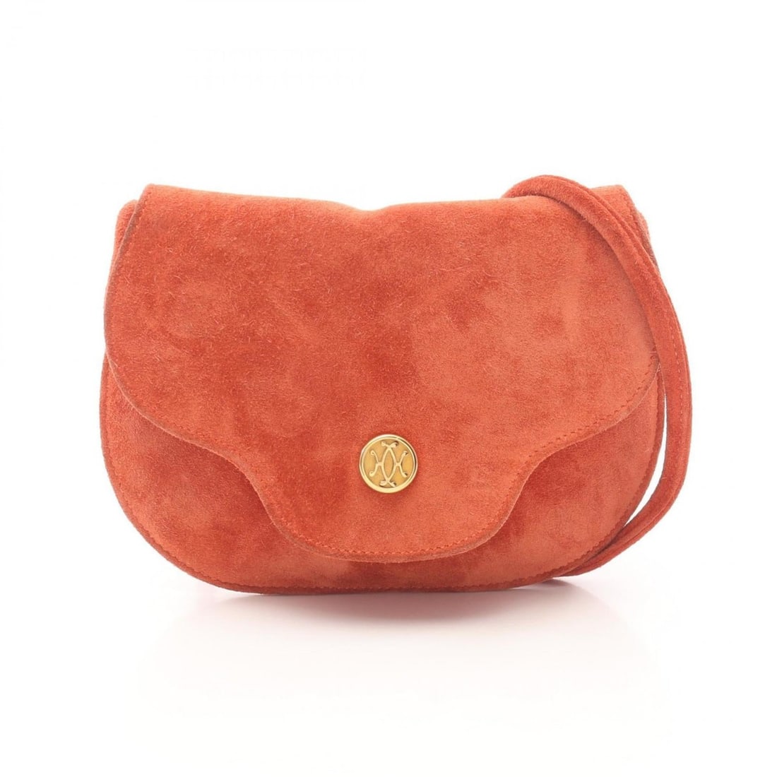 Hermes Hermès Paula Dobris Shoulder Bag, Suede, Women's, Orange, 2R?J: --- Catalog ---Category: SizeSize (HxWxD): 13.5cm x 17cm x 5.00mm / 5.31'' x 6.69'' x 0.19''Category: DesignType: Shoulder bagColor: OrangeGender: WomenMaterial: Suede Hardware Color: GoldCategory: Ge