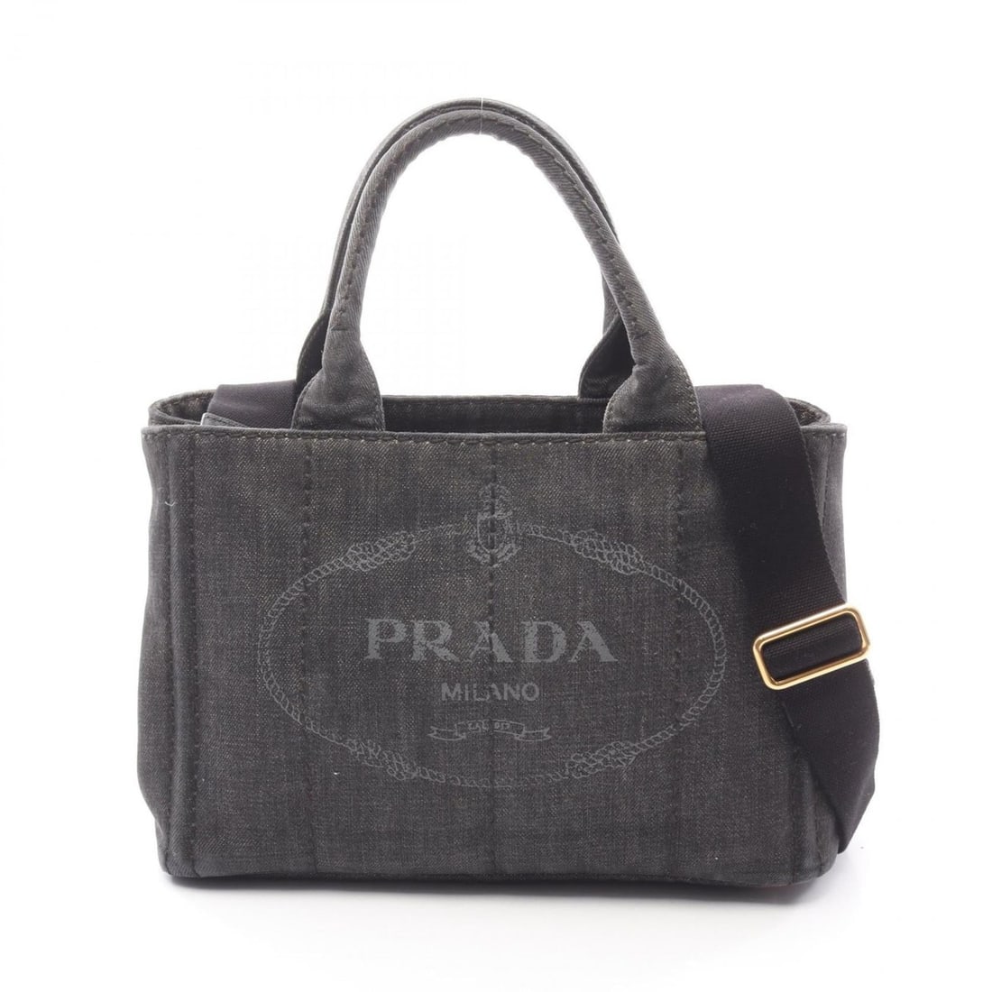 Prada Canapa tote bag, denim, women's, gray: --- Catalog ---Category: SizeSize (HxWxD): 19cm x 29cm x 14cm / 7.48'' x 11.41'' x 5.51''Category: DesignType: Tote bagColor: GrayGender: WomenMaterial: Denim Category: GeneralBrand: Prada--- Item Lis