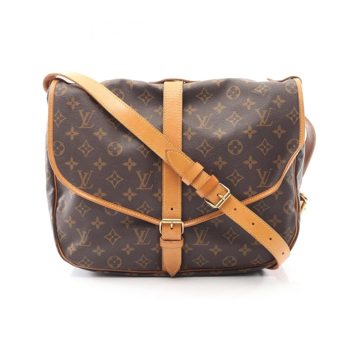 Louis Vuitton Saumur 35 Monogram Shoulder Bag in Coated Canvas and Leather, Brown, M42254 (1 of 17)