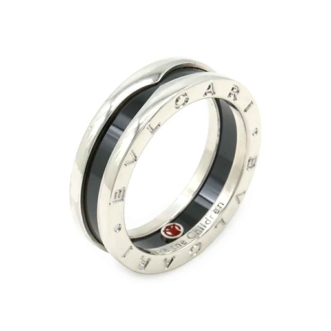 BVLGARI B-zero1 B.zero1 Bzero1 Save the Children Ring, Ag925 Silver, #60, Japanese Size Approx. 19: --- Catalog ---Category: SizeJP Size: 19US Size: 9.5Category: DesignType: Band ringColor: Black, SilverGender: MenMaterial: Ceramic, Silver 925Category: GeneralLine: B.zero1Brand: Bvlgari--- Item List