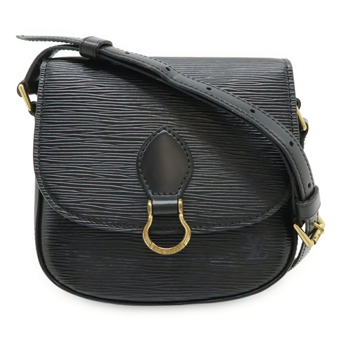 LOUIS VUITTON Epi Mini Saint-Cloud Shoulder Bag Pochette Leather Noir Black M52212: --- Catalog ---Category: SizeWeight: 350g / 12.34oz.Size (HxWxD): 17cm x 18cm x 6cm / 6.69'' x 7.08'' x 2.36''Strap Length: 124cm / 48.81''Category: DesignType: Pochette, Shoulder bagColor: Black, Noi