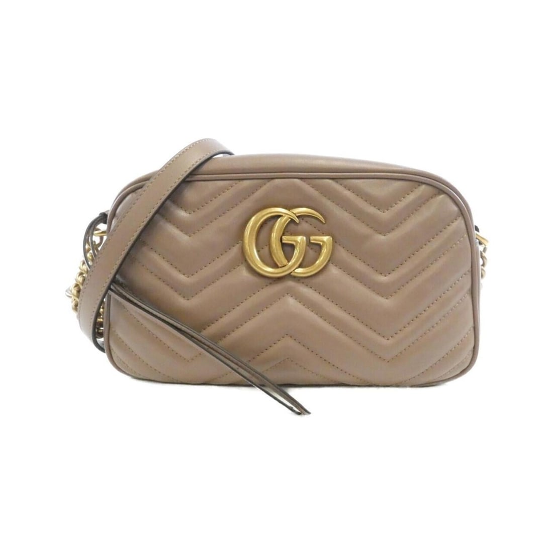 Gucci GG Marmont 447632 DTD1T Shoulder Bag: --- Catalog ---Category: SizeSize (HxWxD): 14cm x 24cm x 7cm / 5.51'' x 9.44'' x 2.75''Category: DesignType: Shoulder bagColor: BeigeGender: WomenMaterial: Quilting , Leather Category: GeneralMPN: 447