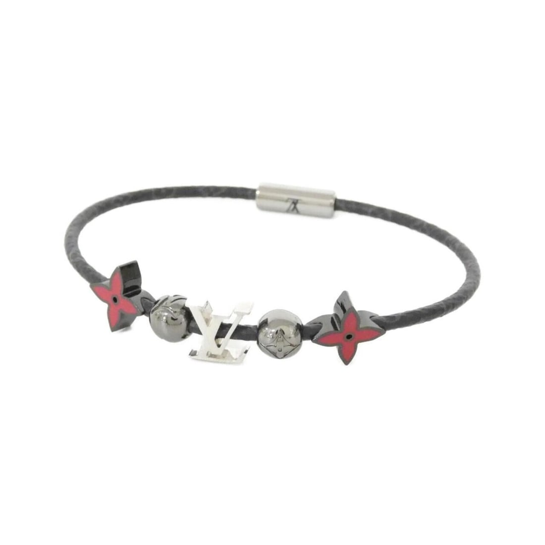 Louis Vuitton Monogram Eclipse Bracelet LV Gravity 21cm M8121D: --- Catalog ---Category: SizeLength: 22cm / 8.66''Category: DesignType: Charm braceletColor: Black, SilverGender: MenMaterial: Canvas, LeatherLeather/Fur Type: Coated leatherCategory: GeneralMPN: M812