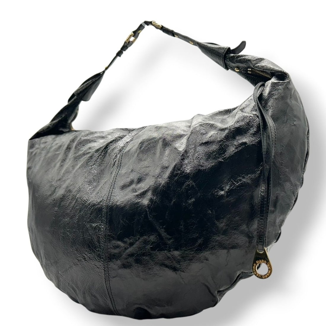 Marc by Marc Jacobs MARC BY JACOBS Hobo Shoulder Bag in Patent Leather, Black, Women's, Size 1: --- Catalog ---Category: SizeSize (HxWxD): 30cm x 54cm x 8cm / 11.81'' x 21.25'' x 3.14''Category: DesignType: Shoulder bagColor: BlackGender: WomenMaterial: Leather Category: GeneralBrand: Marc by Ma