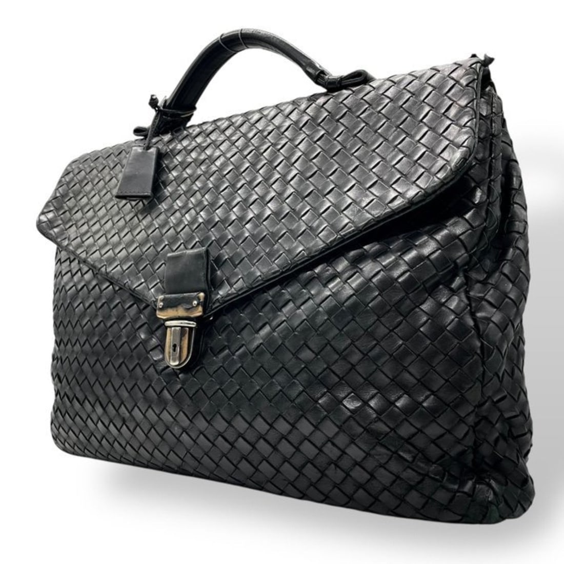 BOTTEGA VENETA Intrecciato Leather Briefcase, Black, Men's Handbag, Size u11: --- Catalog ---Category: SizeSize (HxWxD): 29cm x 39cm x 8cm / 11.41'' x 15.35'' x 3.14''Category: DesignType: Briefcase, HandbagColor: BlackGender: Men,WomenMaterial: Intrecciato Category: GeneralBra