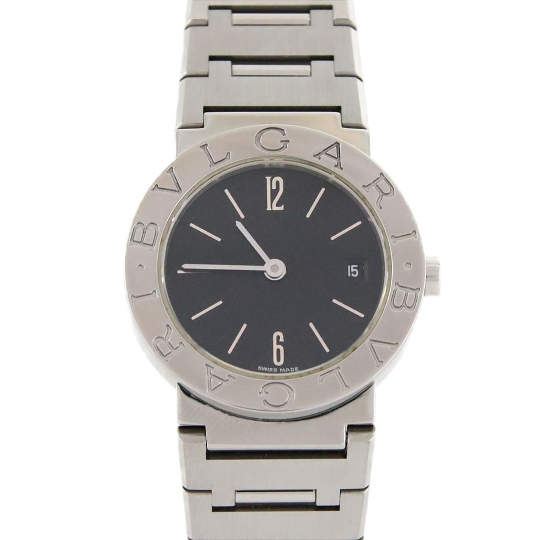 Bvlgari BB26SS BB26SSD SS Quartz Watch: --- Catalog ---Category: SizeWrist Size: 15.5cm / 6.1''Case Diameter: 26mm / 1.02''Category: DesignType: WristwatchGender: WomenColor (Dial): BlackMaterial (Band): Stainless steelMaterial (Case): Stai