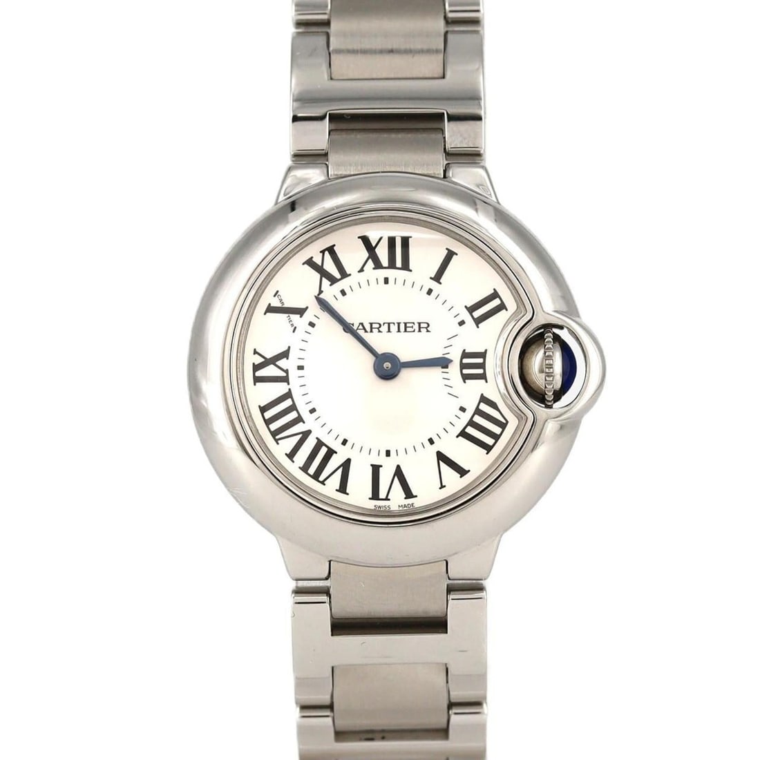 Cartier Ballon Bleu SM W69010Z4 Stainless Steel Quartz Watch: --- Catalog ---Category: SizeWrist Size: 16cm / 6.29''Case Diameter: 28mm / 1.1''Category: DesignType: WristwatchGender: WomenColor (Dial): SilverMaterial (Band): Stainless steelMaterial (Case): Stain