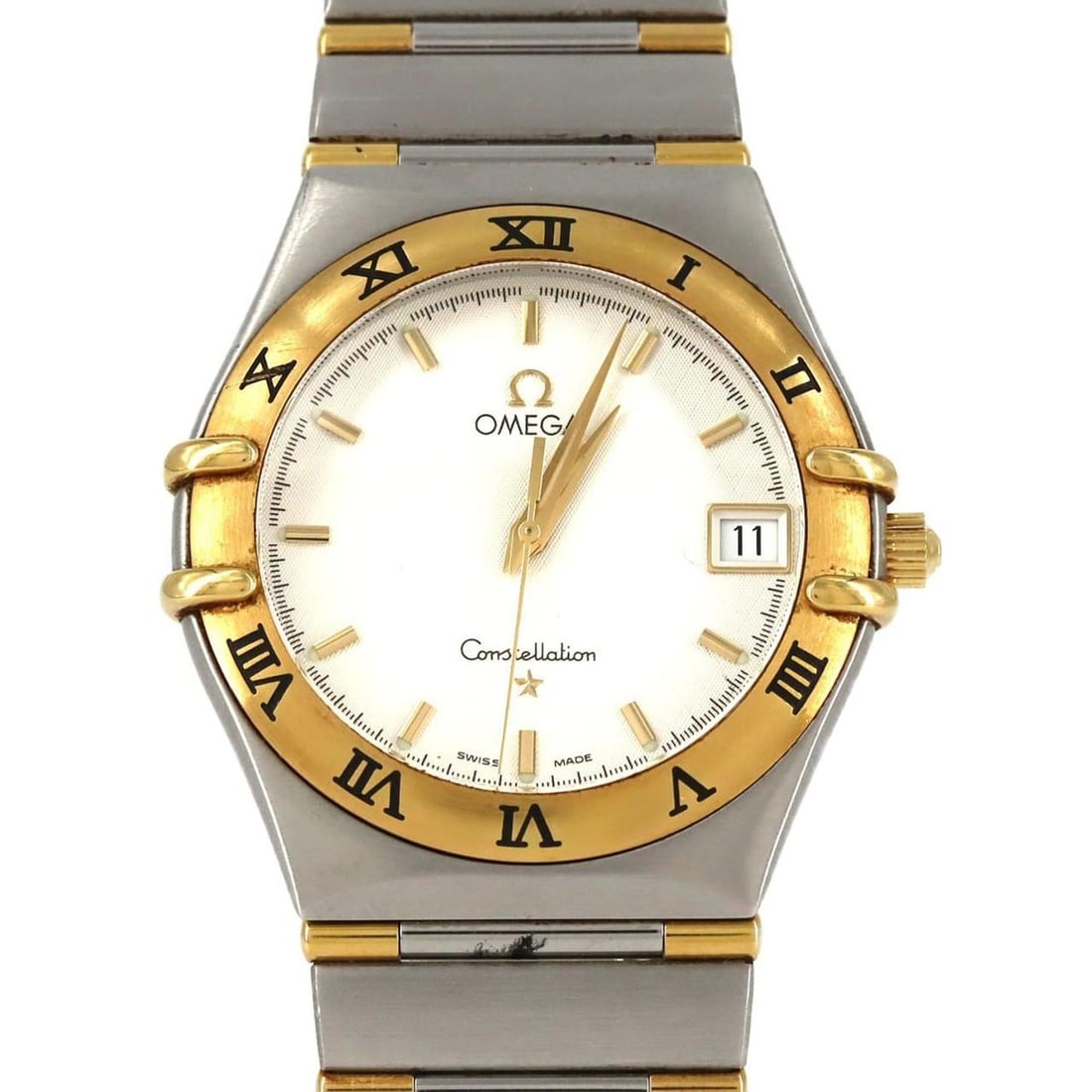 Omega Constellation Two-tone 1312.30 SSxYG Quartz Watch: --- Catalog ---Category: SizeWrist Size: 19cm / 7.48''Case Diameter: 33.5mm / 1.32''Category: DesignType: WristwatchGender: MenColor (Dial): SilverMaterial (Band): Stainless steel, Yellow goldMaterial