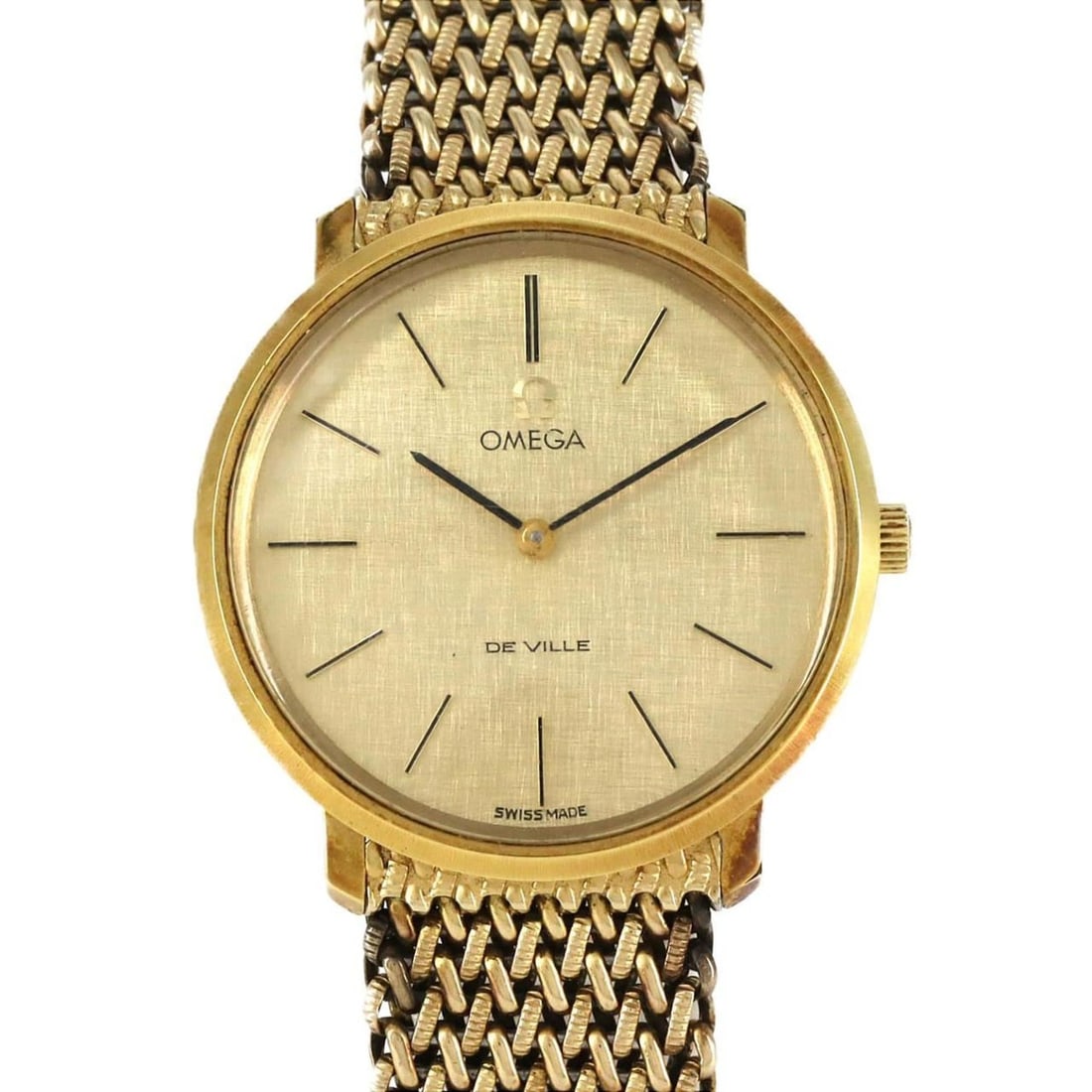 Omega De Ville GP wristwatch, manual winding: --- Catalog ---Category: SizeCase Diameter: 33mm / 1.3''Category: DesignType: WristwatchGender: Men,WomenColor (Dial): GoldMaterial (Band): Gold platedMaterial (Case): Gold platedCategory: GeneralBran