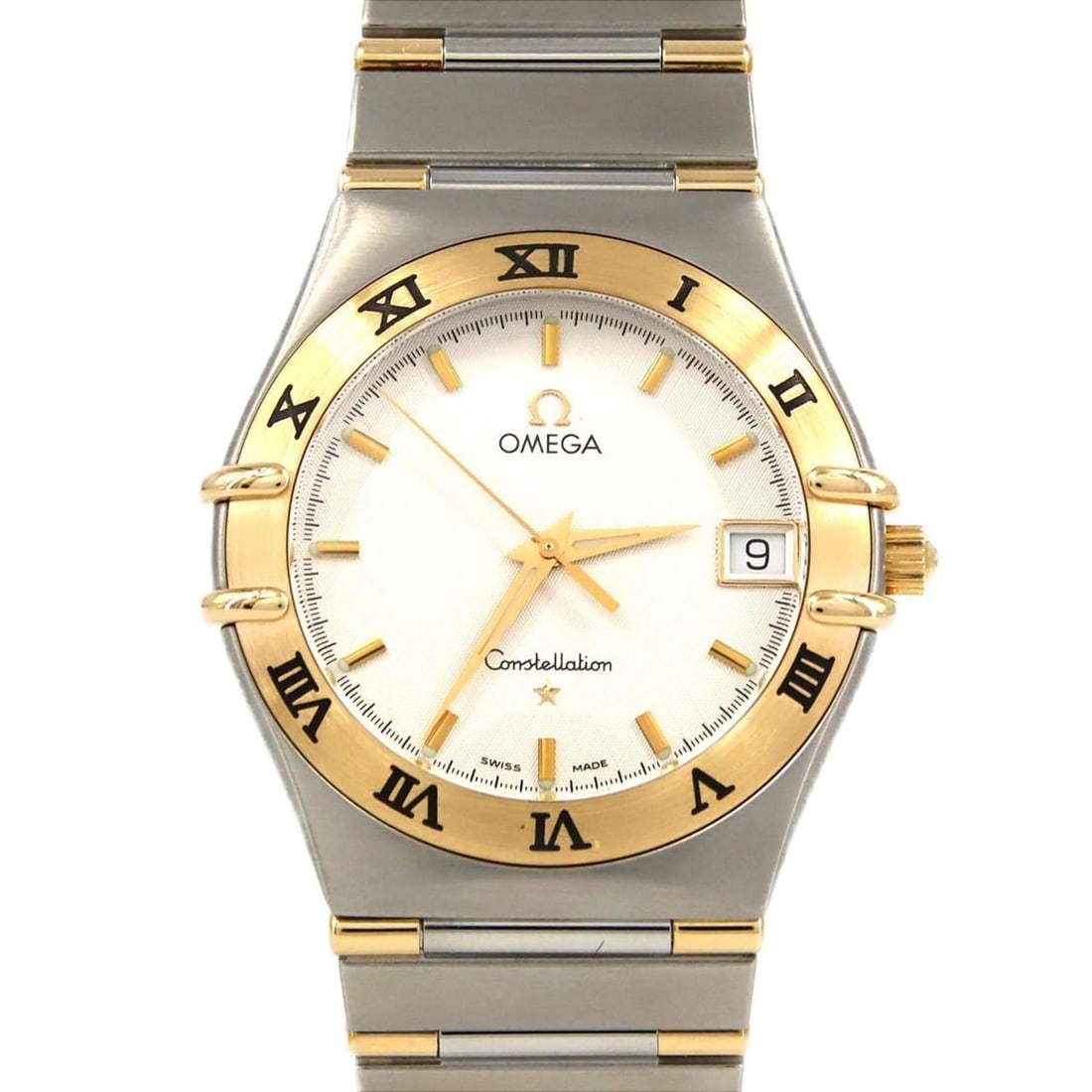 Omega Constellation Two-tone 1312.30 SSxYG Quartz Watch: --- Catalog ---Category: SizeWrist Size: 17.5cm / 6.88''Case Diameter: 33.5mm / 1.32''Category: DesignType: WristwatchGender: MenColor (Dial): SilverMaterial (Band): Stainless steel, Yellow goldMateri
