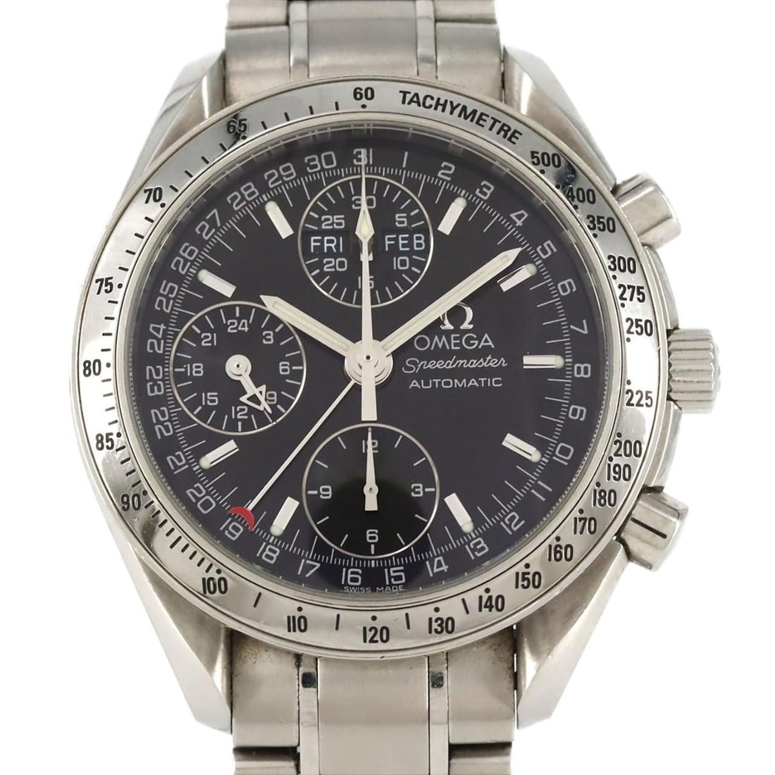 Omega Speedmaster Day Date Limited 3523.50 Stainless Steel Automatic Watch: --- Catalog ---Category: SizeWrist Size: 20cm / 7.87''Case Diameter: 38mm / 1.5''Category: DesignType: WristwatchGender: MenColor (Dial): BlackMaterial (Band): Stainless steelMaterial (Case): Stainles