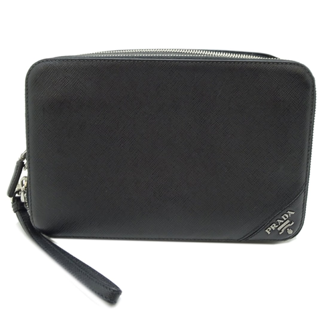 Prada Men's Second Bag 2VF052 Saffiano Leather NERO (Black): --- Catalog ---Category: SizeSize (HxWxD): 15cm x 23.5cm x 5.5cm / 5.9'' x 9.25'' x 2.16''Category: DesignType: Weekend bagColor: Black, NeroGender: MenMaterial: Leather Leather/Fur Type: Saffiano lea