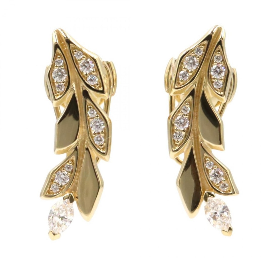 Tiffany & Co. Van Climber Diamond Earrings, 18K Yellow Gold, Diamond, Women's, Gold and Clear: --- Catalog ---Category: SizeSize (HxWxD): 23.00mm x 8.00mm / 0.91'' x 0.31''Category: DesignType: Stud earringsColor: Clear, GoldGender: WomenMaterial: Yellow gold (18K)Category: GeneralBrand: Tiffan