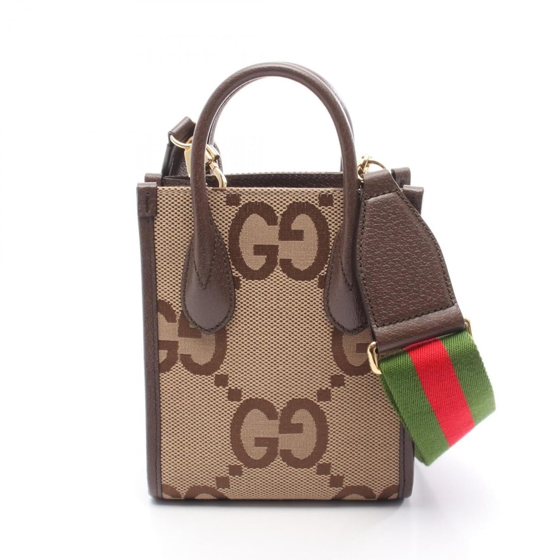 Gucci Jumbo GG Tote Bag, Canvas and Leather, Women's, Beige Brown, 699406: --- Catalog ---Category: SizeSize (HxWxD): 19cm x 15.5cm x 6.5cm / 7.48'' x 6.1'' x 2.55''Category: DesignType: Tote bagColor: Beige, BrownGender: WomenMaterial: Canvas , Leather Category: GeneralMPN: