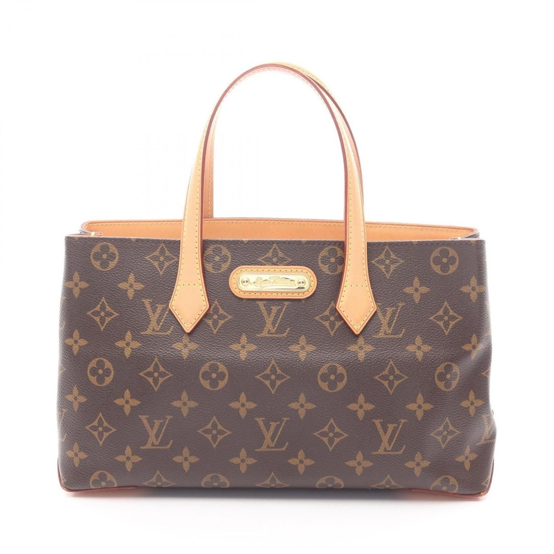 Louis Vuitton Wilshire PM Handbag, Coated Canvas and Leather, Monogram, Women's, Brown, M45643: --- Catalog ---Category: SizeSize (HxWxD): 18cm x 30cm x 10cm / 7.08'' x 11.81'' x 3.93''Category: DesignType: HandbagColor: BrownGender: WomenMaterial: Coated canvas , PVC , Monogram , Leather Catego