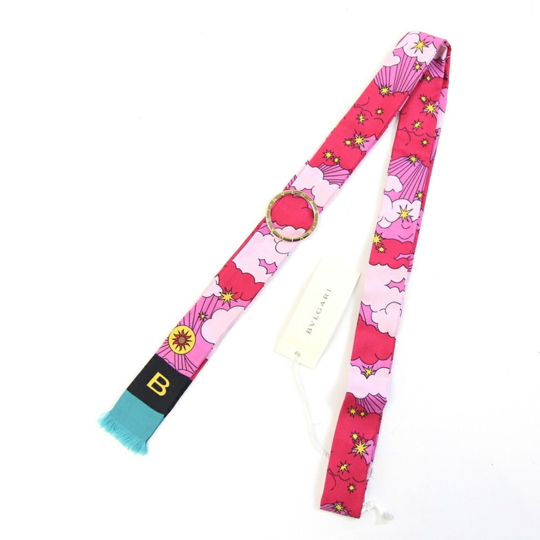 BVLGARI Scarf & Ring Set, Pink, 100% Silk, Ribbon Scarf, Bag Charm, 2-Piece Women's: --- Catalog ---Category: SizeSize (LxW): 1.37m x 3cm / 53.93'' x 1.18''Category: DesignColor: PinkGender: WomenMaterial: Silk Category: GeneralBrand: BvlgariCountry of Origin: Italy--- Item List ---Se