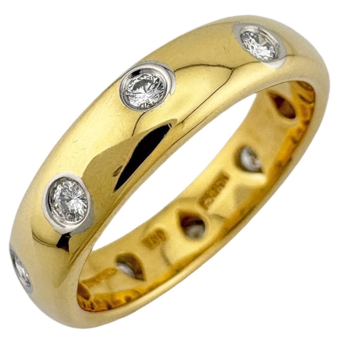 Pre-owned Tiffany & Co. 18k gold diamond ring for women.: --- Catalog ---Category: SizeJP Size: 10US Size: 5.5Category: DesignType: Band ringGender: WomenMaterial: Platinum 950, Yellow gold (18K)Category: GeneralBrand: TiffanyCountry of Origin: USA--- Item L