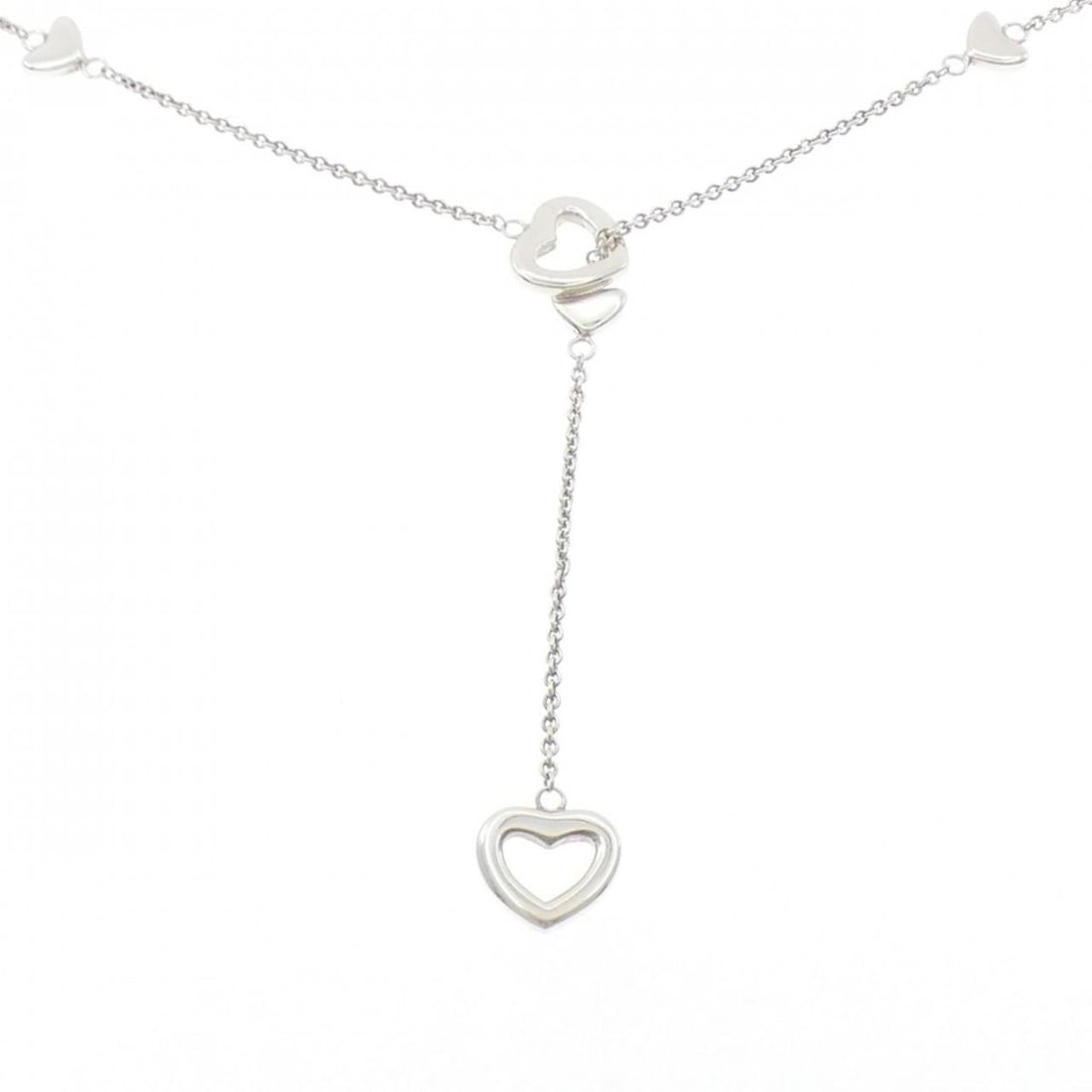 Tiffany Heart Link Lariat Necklace: --- Catalog ---Category: SizePendant Size: 61.3mm x 11.5mm / 2.41'' x 0.45''Neck Circumference: 48 cm / 18.89''Category: DesignGender: WomenMaterial: Silver 925Pendant Type: PendantNecklace Type: Neck