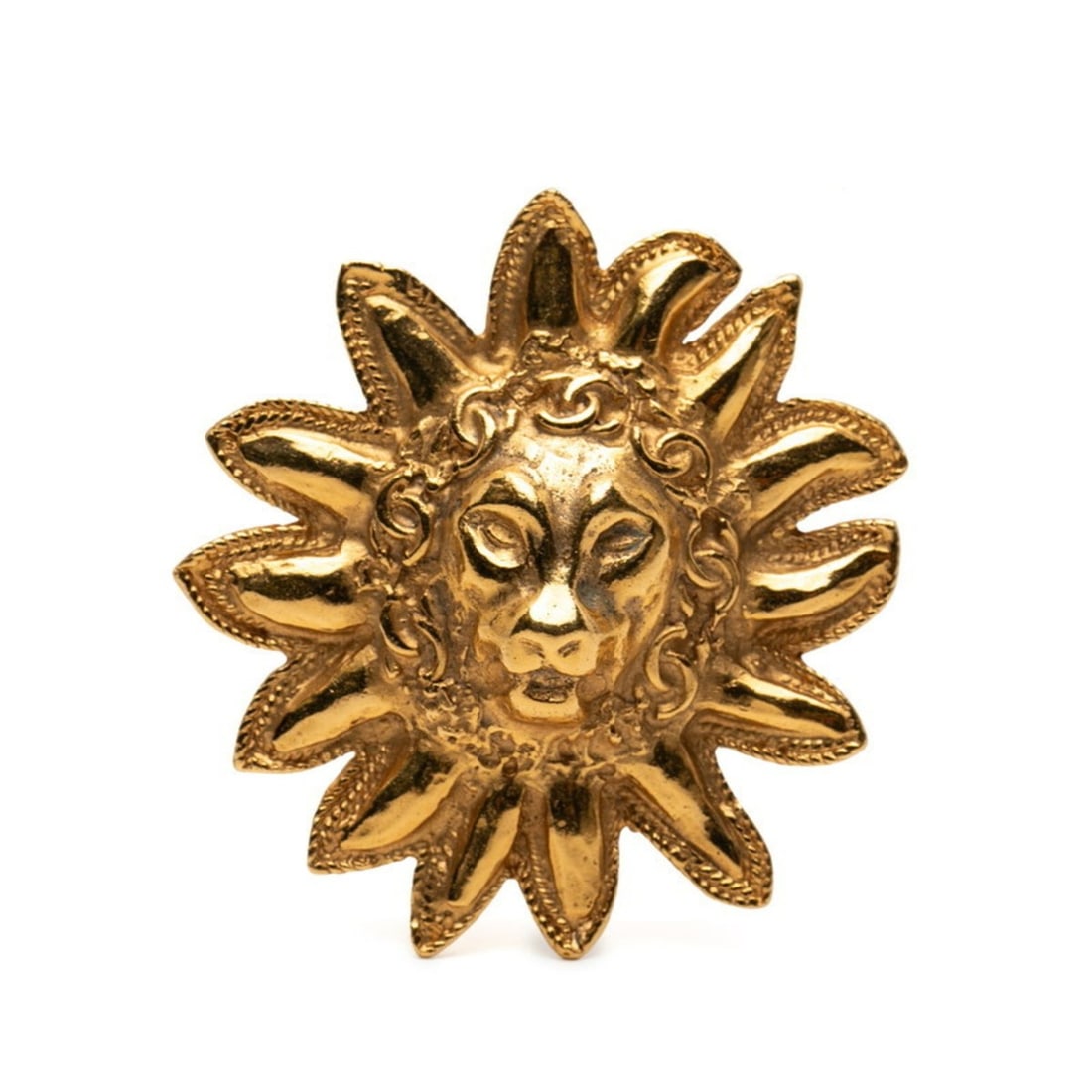 Chanel Coco Mark Lion Motif Brooch, Gold Plated, Women's, CHANEL: --- Catalog ---Category: SizeSize (HxWxD): 52.3cm x 48.2cm / 20.59'' x 18.97''Category: DesignType: BroochColor: GoldGender: WomenMaterial: Gold platingCategory: GeneralBrand: Chanel--- Item List ---S
