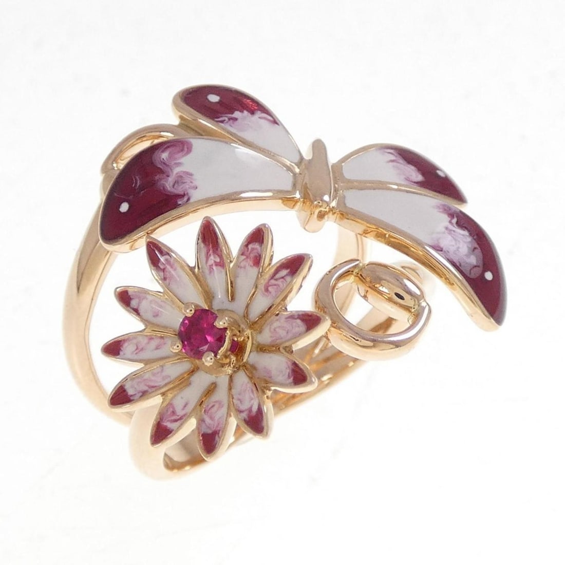 Gucci Flora Ring: --- Catalog ---Category: SizeJP Size: 12US Size: 6.5Category: DesignType: Band ringColor: Pink goldStone: RubyGender: WomenMaterial: Pink gold (18K)Category: GeneralBrand: Gucci--- Item List ---Sectio