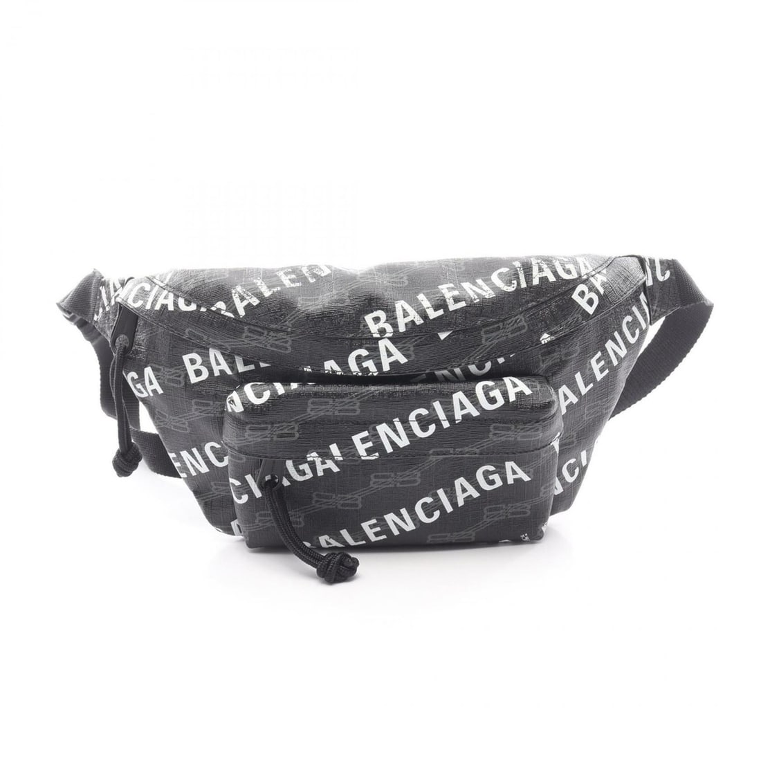 Balenciaga BALENCIAGA SIGNATURE BELTPACK waist bag, body coated canvas, men's, black, gray, white: --- Catalog ---Category: SizeSize (HxWxD): 17cm x 21cm x 3.5cm / 6.69'' x 8.26'' x 1.37''Strap Length: 93cm / 36.61''Category: DesignType: Fanny pack, Sling bagColor: Black, Gray, WhiteGender: MenMate