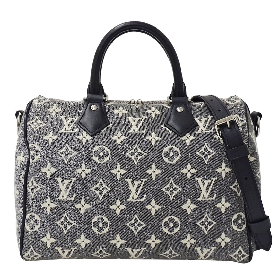 Louis Vuitton Monogram Jacquard Denim Women's Speedy Bandouliere Bag, Size 25, Gray, M21464. This: --- Catalog ---Category: SizeSize (HxWxD): 19cm x 25.5cm x 15cm / 7.48'' x 10.03'' x 5.9''Strap Length: 118cm / 46.45''Handle Length: 28cm / 11.02''Category: DesignType: Handbag, Shoulder bagColor: Gr