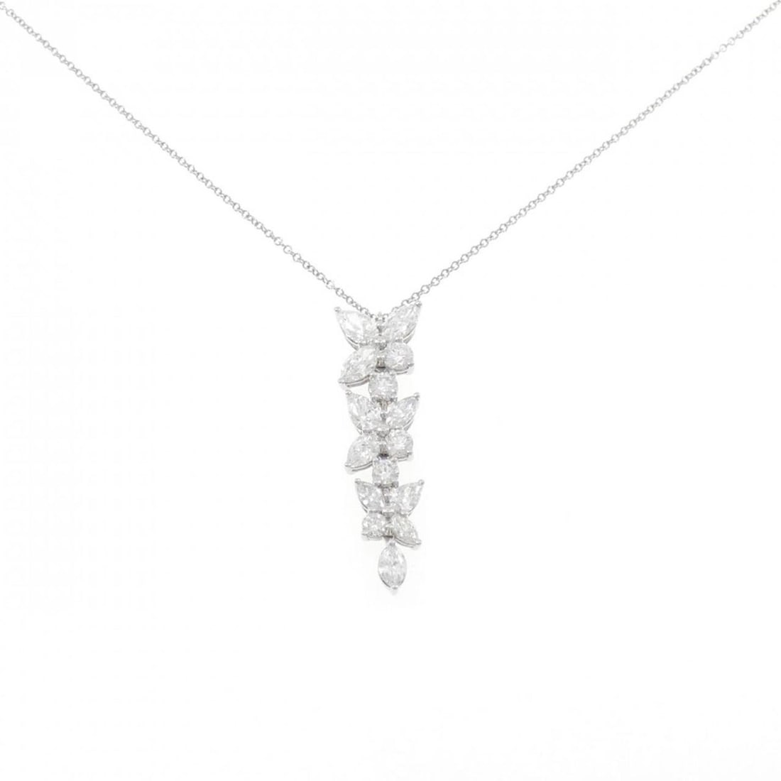 Tiffany Victoria Mix Cluster Drop Necklace: --- Catalog ---Category: SizePendant Size: 35.6mm x 10.3mm / 1.4'' x 0.4''Neck Circumference: 46 cm / 18.11''Category: DesignGender: WomenMaterial: PlatinumPendant Type: PendantNecklace Type: Necklace