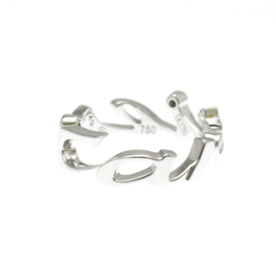 Cartier Signature Ring Diamond White Gold (18K) Fashion Diamond Band Ring Silver (1 of 20)